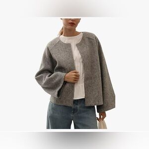 Women's Soft Grey Cropped Jacket